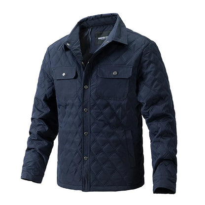 Men's Winter Jacket – Vintage Quilted Cotton with Pockets