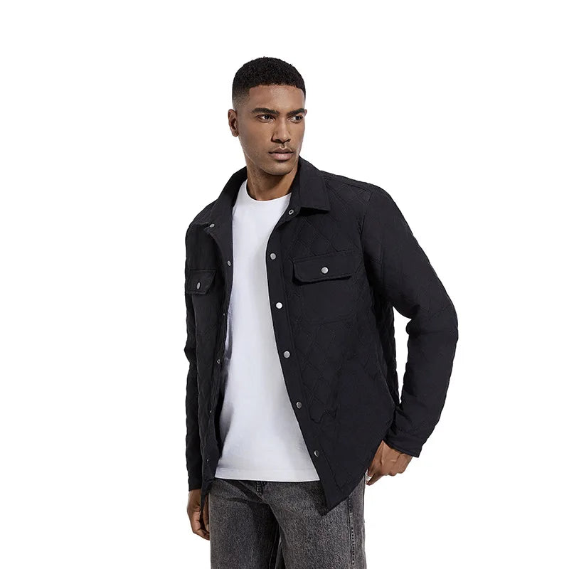 Men's Winter Jacket – Vintage Quilted Cotton with Pockets