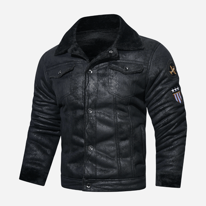 Men's Winter Jacket – Stylish Coat with Airplane Design and Unique Details